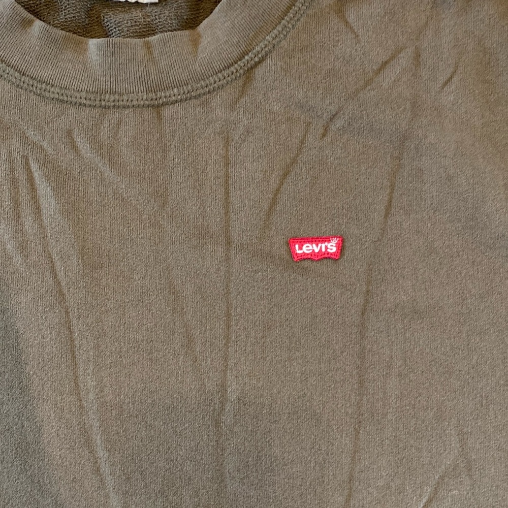 olive crew neck long sleeve-thick to keep you warm but light enough for summer